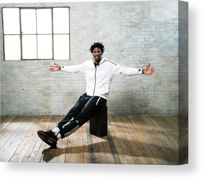 Joel Embiid Canvas Print featuring the photograph Joel Embiid #1 by Nathaniel S. Butler