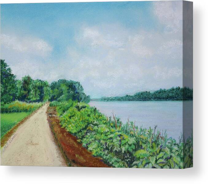 Landscape Canvas Print featuring the pastel On the Trail by MaryJo Clark