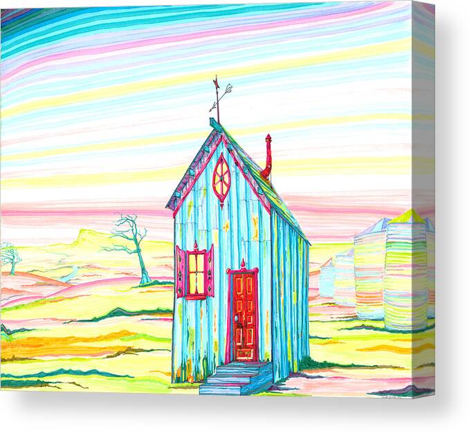 Great Plain Canvas Print featuring the drawing The Red Door II #1 by Scott Kirby