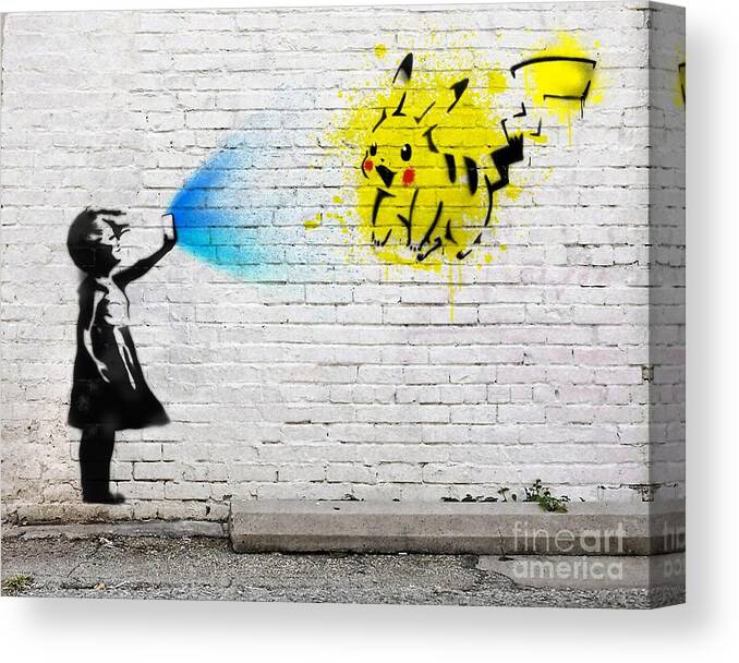 Banksy Canvas Print featuring the mixed media Untitled 15 by Banksy