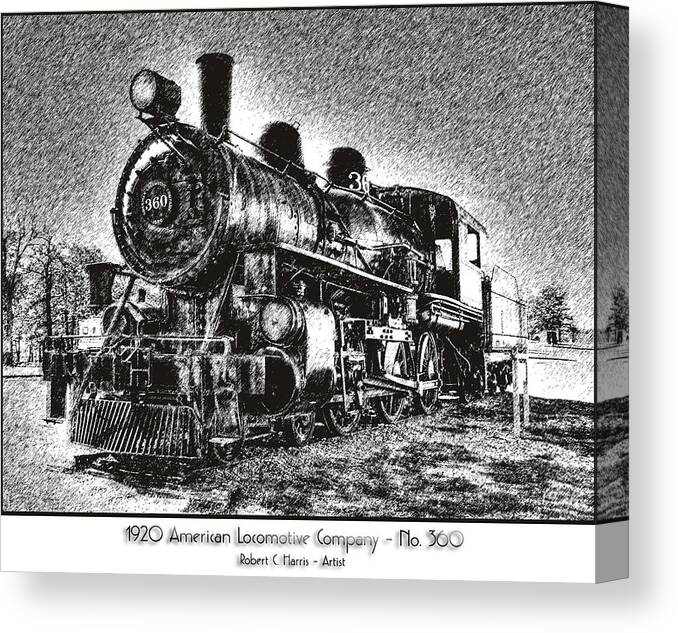 Fine Art Canvas Print featuring the photograph 1920 American Locomotive No. 360 by Robert Harris