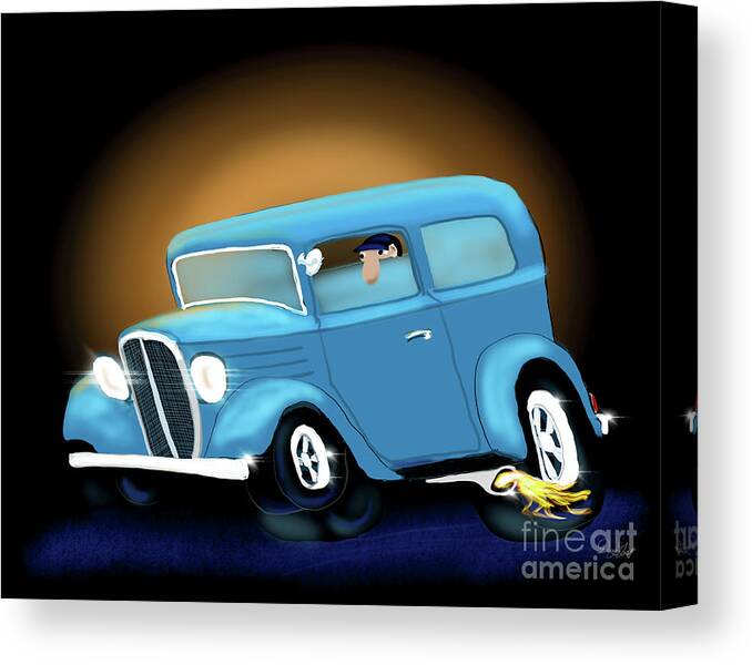 1934 Chevrolet Canvas Print featuring the digital art 1934 Chevrolet Hot Rod by Doug Gist