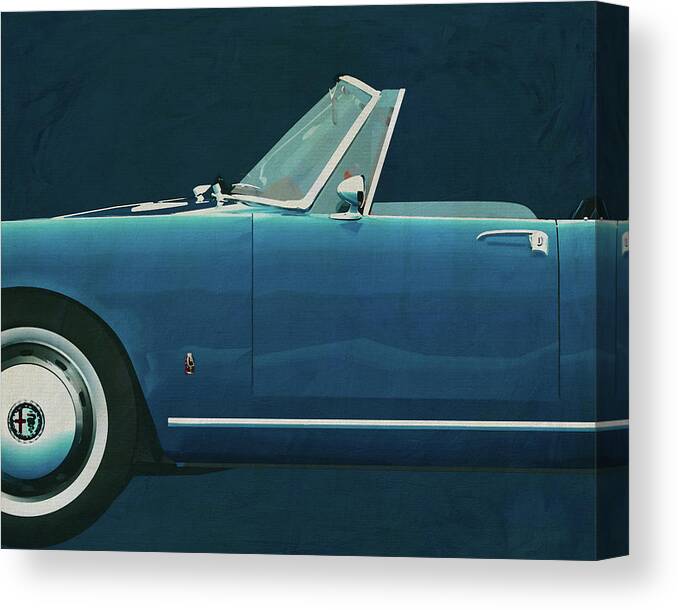 Car Canvas Print featuring the painting Alfa Romeo Giulietta 1300 Spyder 1955 #2 by Jan Keteleer