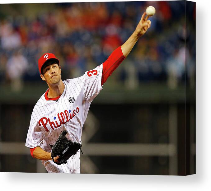 People Canvas Print featuring the photograph Cole Hamels by Rich Schultz