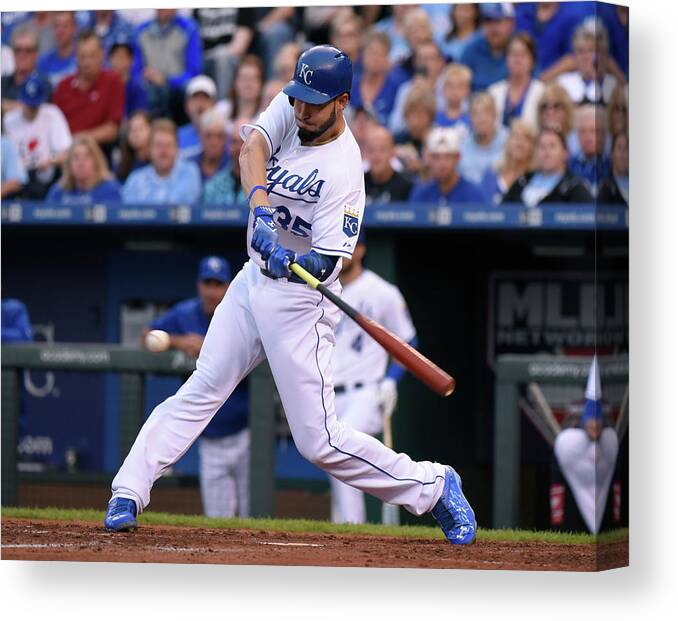 People Canvas Print featuring the photograph Eric Hosmer by Ed Zurga