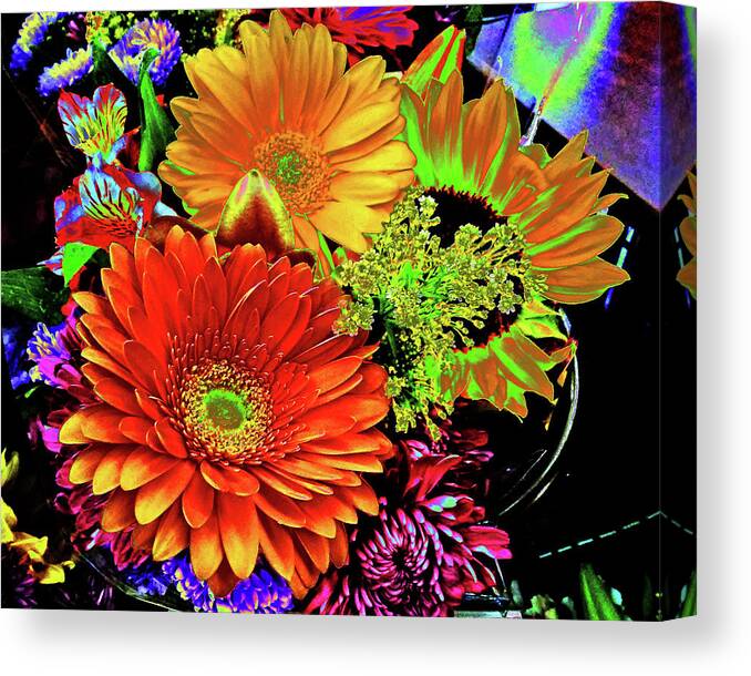 Art Deco Canvas Print featuring the photograph Flowers Art Deco #2 by Andrew Lawrence