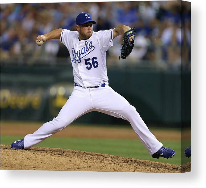 Ninth Inning Canvas Print featuring the photograph Greg Holland by Ed Zurga