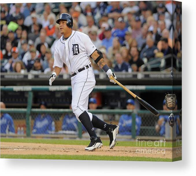 American League Baseball Canvas Print featuring the photograph Miguel Cabrera by Mark Cunningham