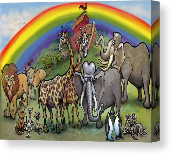 Noah's Ark Canvas Print featuring the painting Noah's Ark by Kevin Middleton