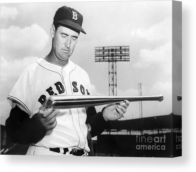 People Canvas Print featuring the photograph Ted Williams #2 by National Baseball Hall Of Fame Library