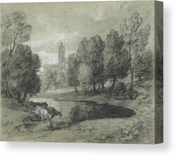 Thomas Gainsborough Canvas Print featuring the painting Thomas Gainsborough, R.A. #2 by MotionAge Designs