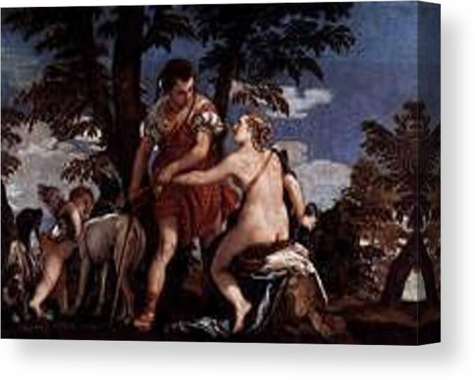 European Artists Canvas Print featuring the painting Venus and Adonis #3 by Paolo Veronese