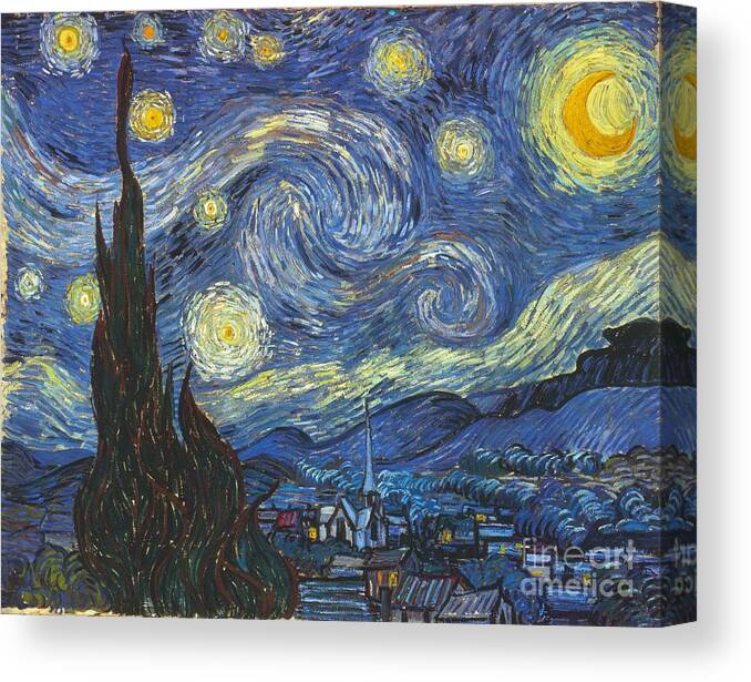 1889 Canvas Print featuring the painting Starry Night by Vincent Van Gogh