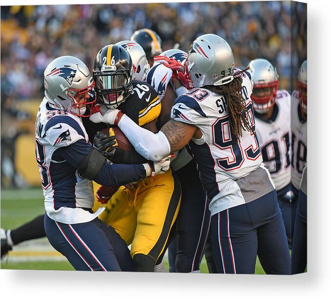 Three Quarter Length Canvas Print featuring the photograph New England Patriots v Pittsburgh Steelers #30 by George Gojkovich