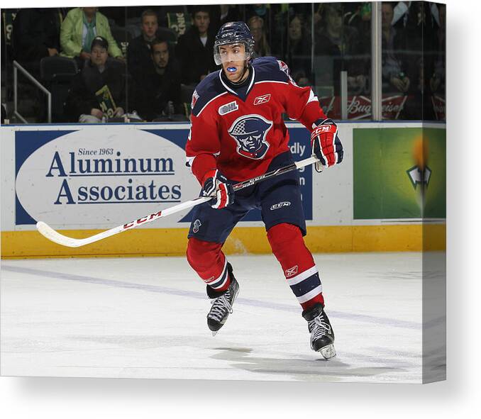 Kitchener Rangers Canvas Print featuring the photograph Kitchener Rangers v London Knights #35 by Claus Andersen