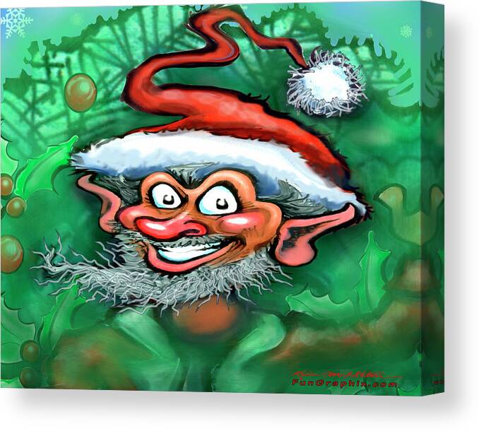Christmas Canvas Print featuring the digital art Christmas Elf #4 by Kevin Middleton