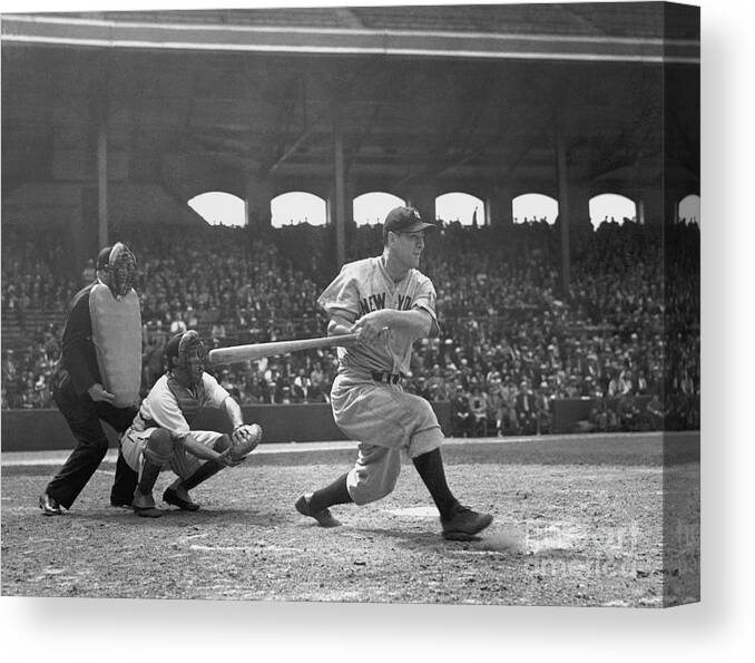People Canvas Print featuring the photograph Lou Gehrig by National Baseball Hall Of Fame Library