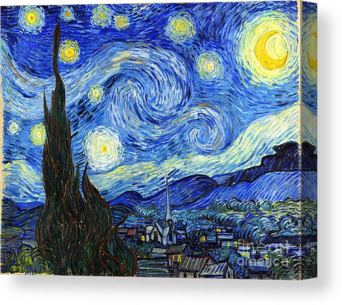 Vincent Van Gogh Canvas Print featuring the painting Starry Night 1889 #4 by Vincent van Gogh