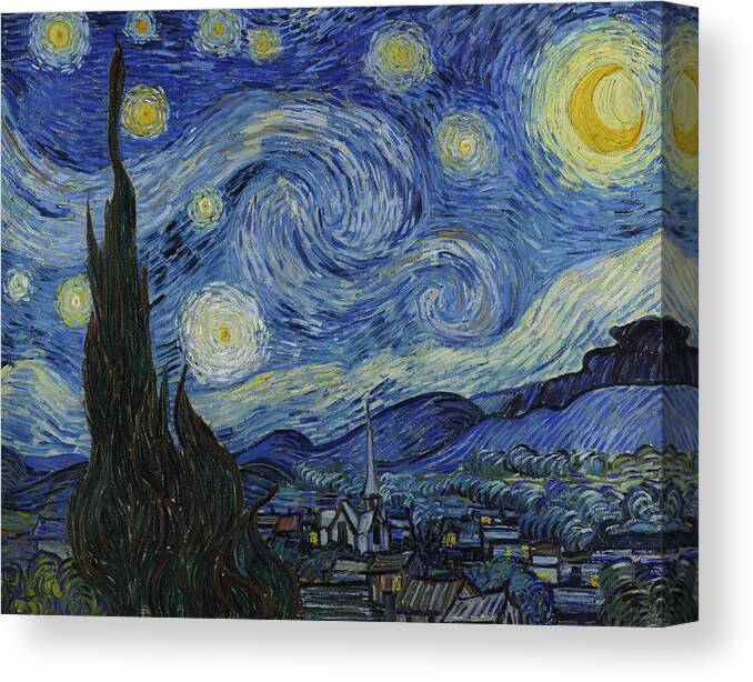 Starry Night Canvas Print featuring the painting The Starry Night by Vincent Van Gogh