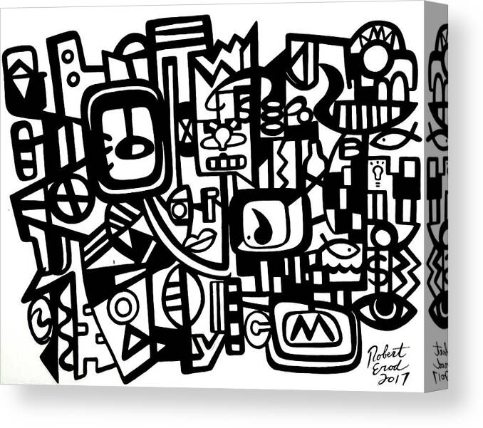 Black And White Abstract Painting Gray Artwork Canvas Art Modern Paint