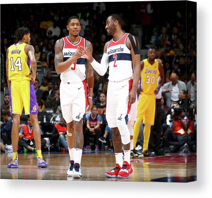 Nba Pro Basketball Canvas Print featuring the photograph John Wall and Bradley Beal by Ned Dishman
