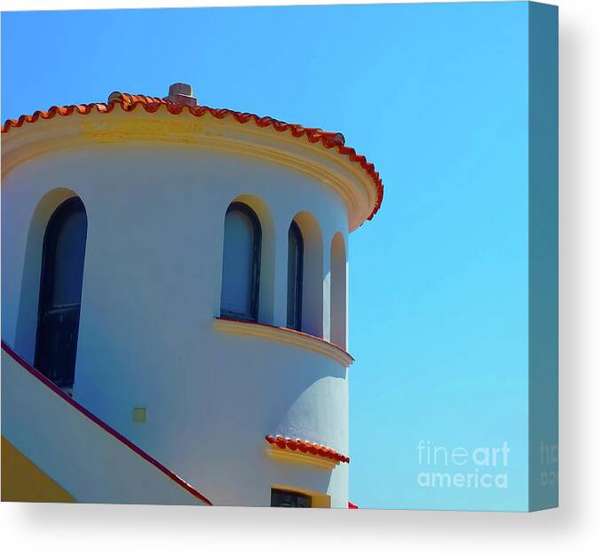 Building Canvas Print featuring the photograph A building in Macaret Menorca, Spain. by Pics By Tony