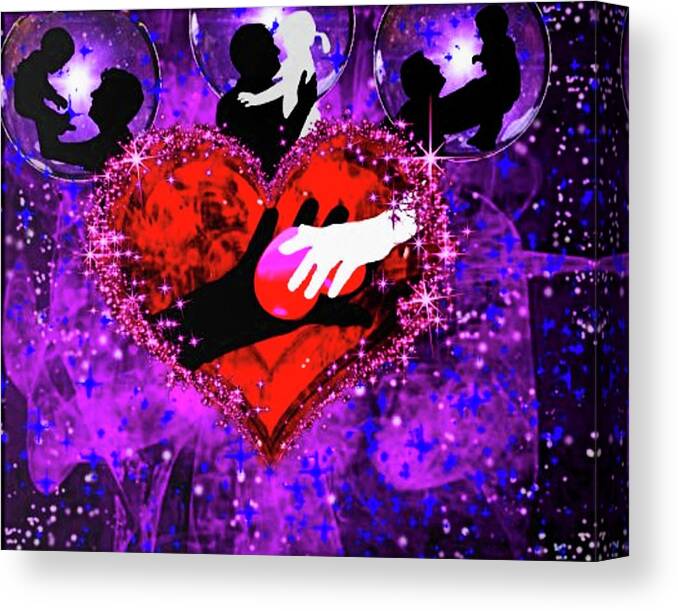 A Fathers Love Poem Canvas Print featuring the digital art A Fathers Love Shared by Stephen Battel