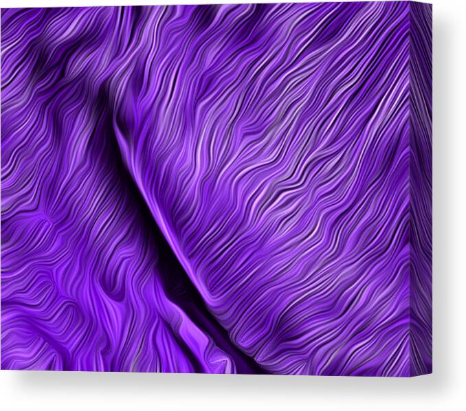 Digital Canvas Print featuring the digital art A Fold in Time - Purple by Ronald Mills