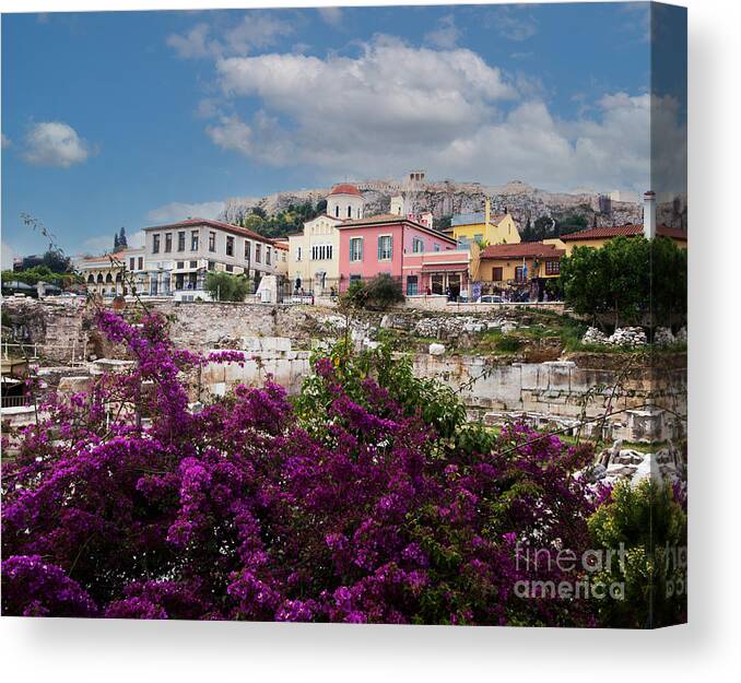 Athens Canvas Print featuring the photograph A Hill in Athens by L Bosco
