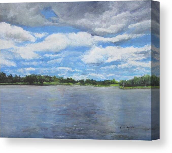 Painting Canvas Print featuring the painting A View on the Maurice River by Paula Pagliughi