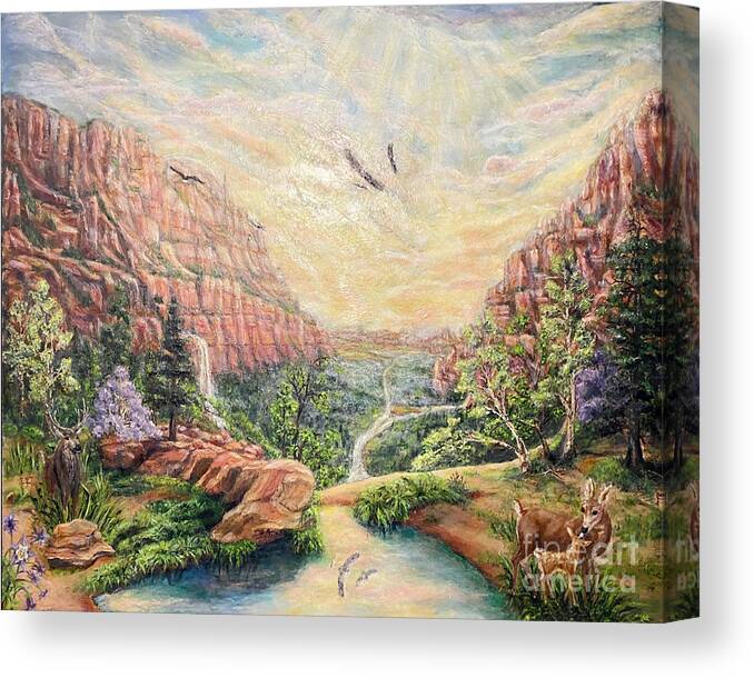 Protected Canvas Print featuring the painting Abiding and Protected by Bonnie Marie