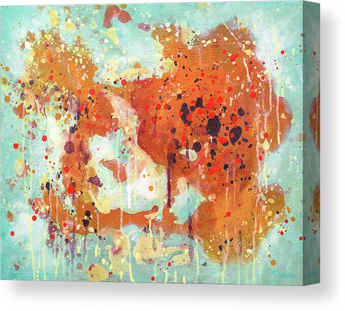 Abstract Canvas Print featuring the painting Abstract 83 by Maria Meester