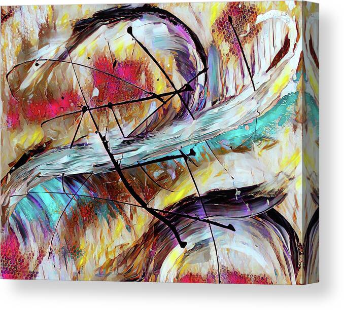 Abstract Canvas Print featuring the painting Abstract Art - Fly of the Phoenix by Patricia Piotrak