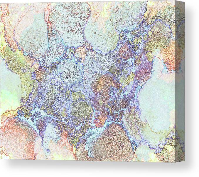 Abstract Canvas Print featuring the mixed media Abstract Design 181 by Lucie Dumas