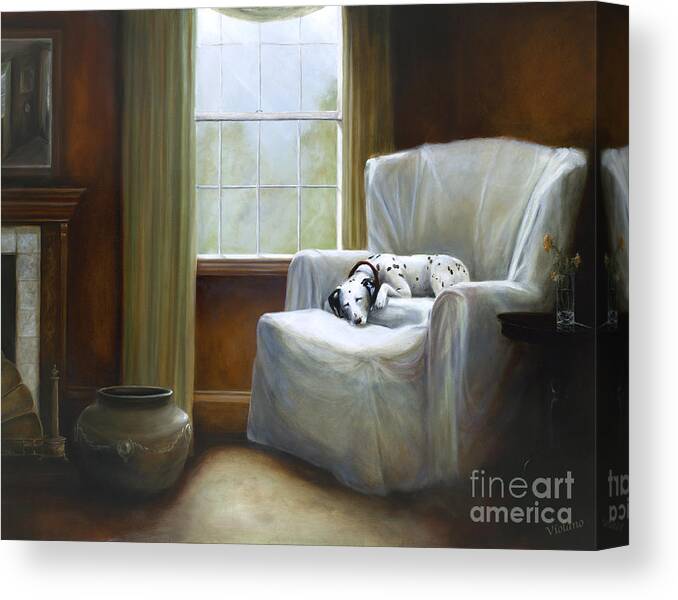 Violano Canvas Print featuring the painting Afternoon Nap by Stella Violano