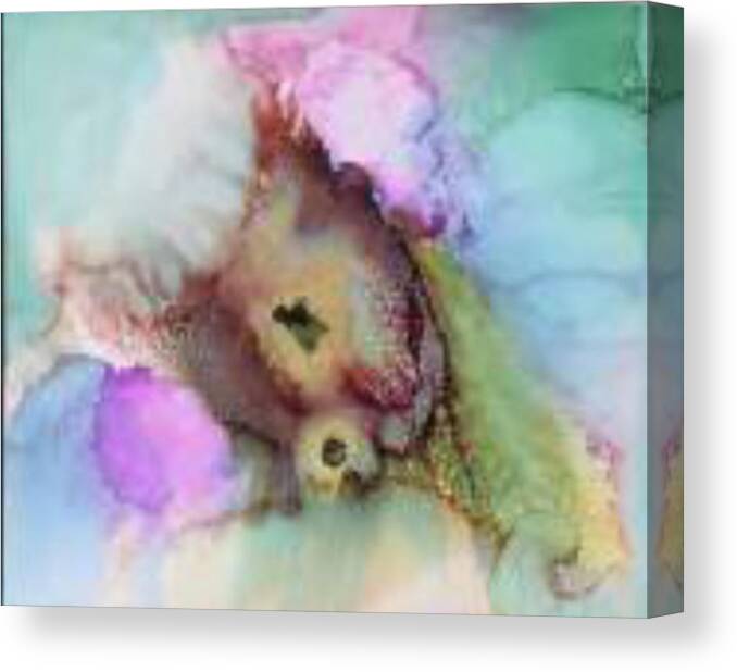 Flower Canvas Print featuring the painting Alcohol Ink Flower by Karin Eisermann