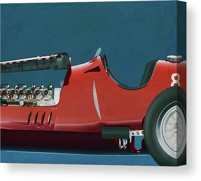 Alfa Canvas Print featuring the painting Alfa Romeo 8c 1935 detail by Jan Keteleer