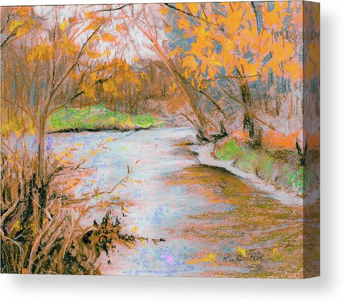Cuyahoga Valley Canvas Print featuring the painting Along the Canal by Lee Beuther