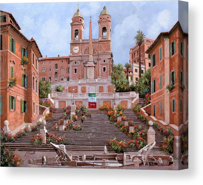 Andra' Tutto Bene Canvas Print featuring the painting andra tutto bene-Rome by Guido Borelli