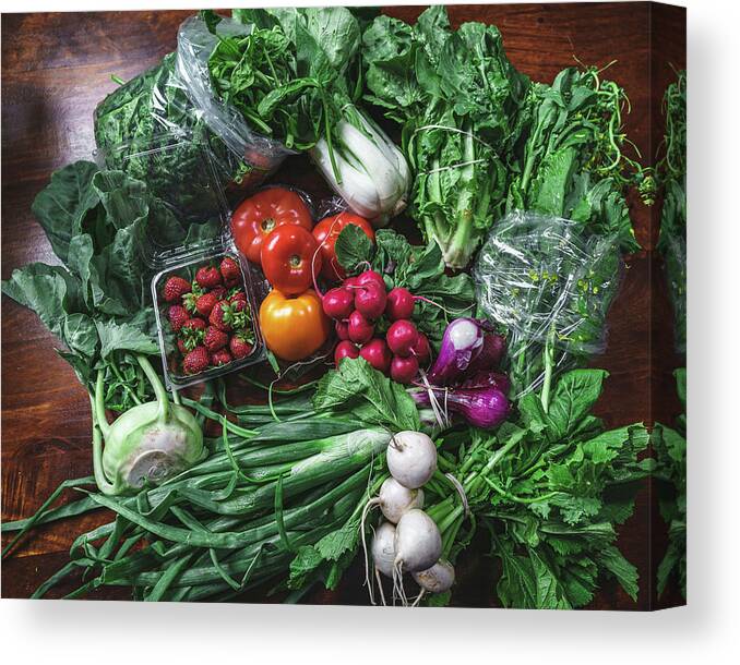 Food Canvas Print featuring the photograph Another Veggie Tablescape by Nisah Cheatham