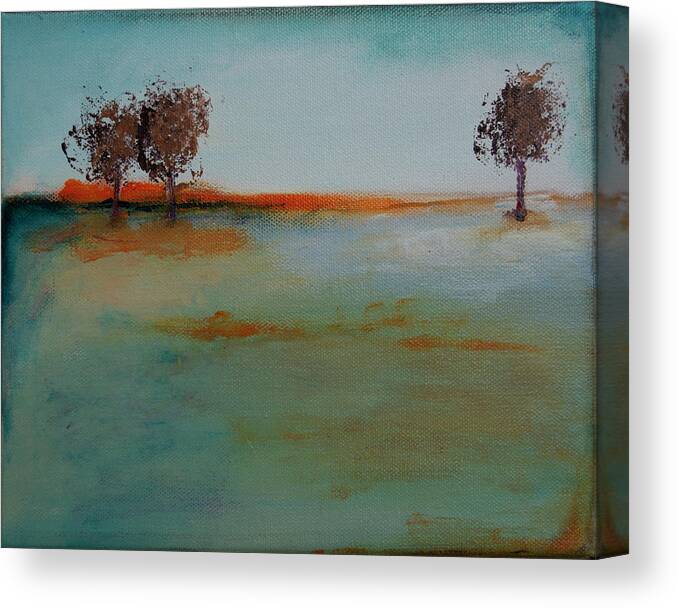 Tree Canvas Print featuring the painting At Dawn by Linda Bailey
