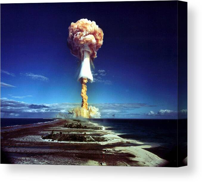 Framed Nuclear Bomb Atomic Mushroom 5 Piece Canvas Print Wall Art Home Decor 