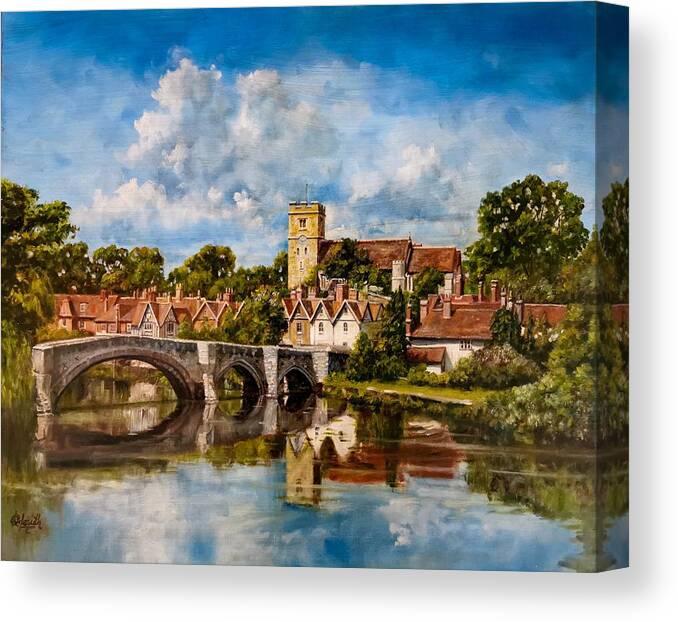  Canvas Print featuring the painting Aylsford, Kent, England by Raouf Oderuth