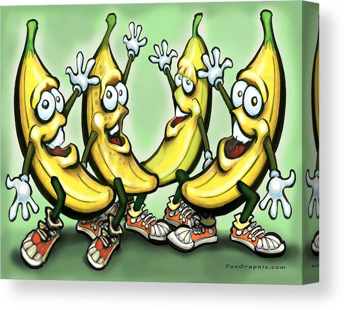 Banana Canvas Print featuring the painting Bananas by Kevin Middleton