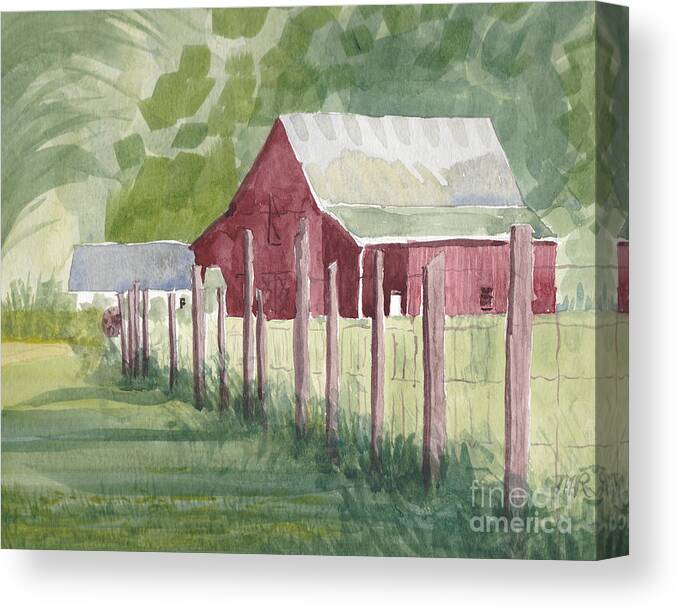 Maryland Canvas Print featuring the painting Barn, View #2, on Holly Drive by Maryland Outdoor Life