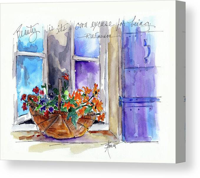Flowers Canvas Print featuring the painting Beauty by Adele Bower