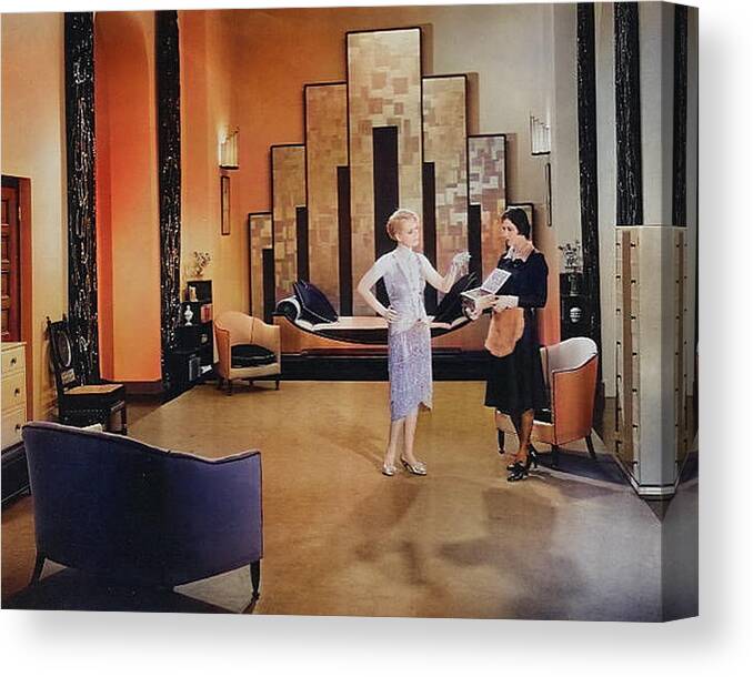 Joan Crawford Canvas Print featuring the photograph Bedroom Set by Chuck Staley