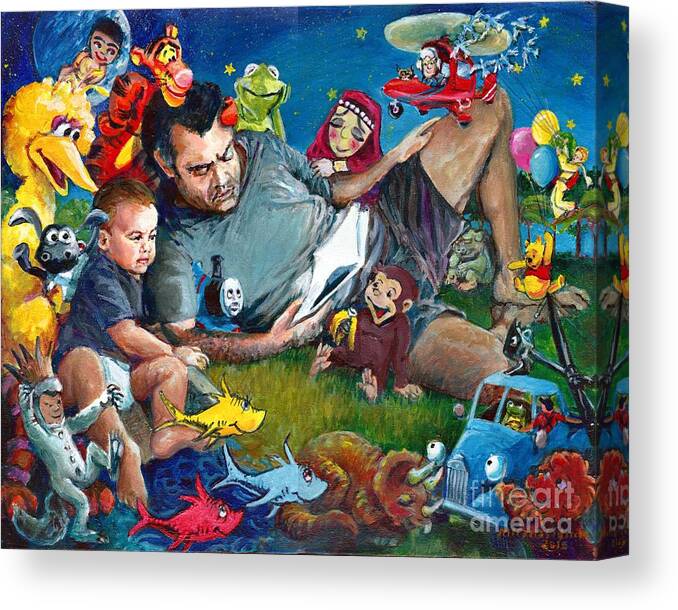 Bedtime Stories Canvas Print featuring the painting Bedtime Stories by Merana Cadorette