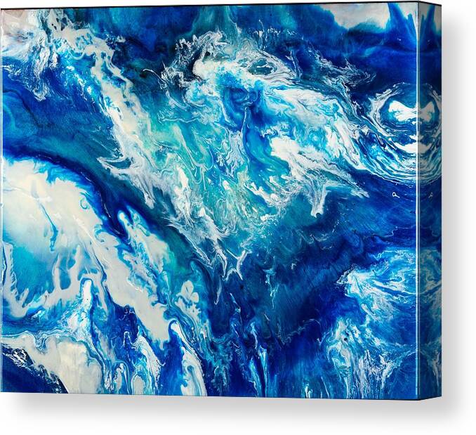 Abstract Canvas Print featuring the digital art Between Heaven And Earth - Abstract Contemporary Acrylic Painting by Sambel Pedes