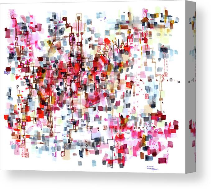 Abstract Canvas Print featuring the drawing Bittersweet Meanderings by Regina Valluzzi